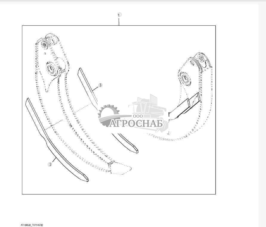 Комплект износных пластин, челюсти 10,4 кв. фута (115 дюймов) 